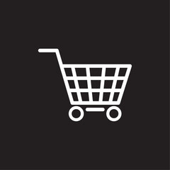 vector white shopping cart icon