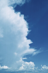 clear blue sky with white cloud, good weather in the morning have a nice day