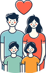 family illustration artificial intelligence generation.