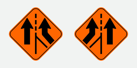 vector added lane temporary signs