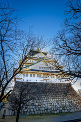 新春の大阪城天守閣、1月17日、日本