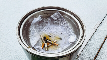 cigarette and snow