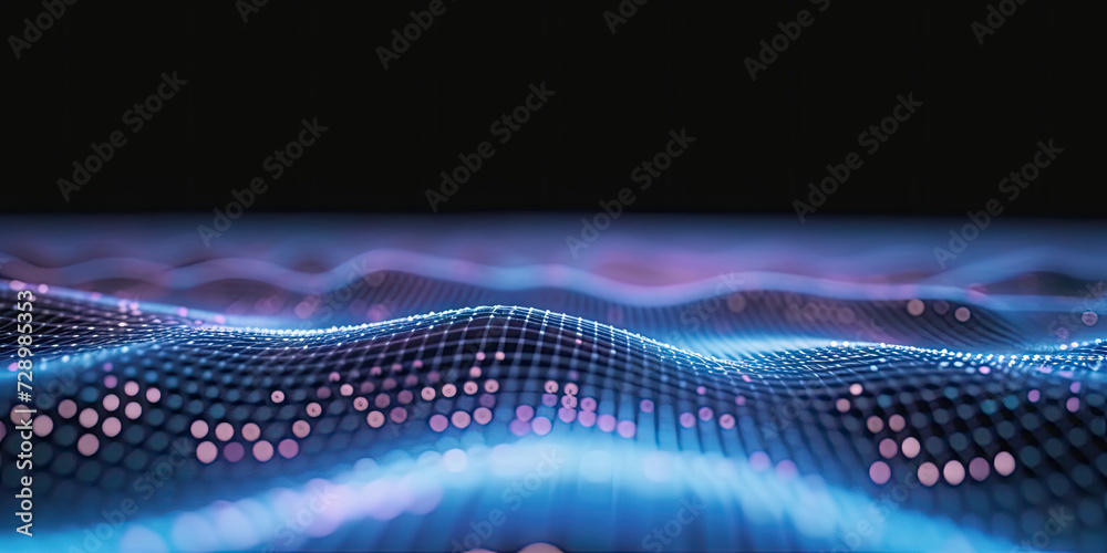 Wall mural 3d abstract dots representing digital binary data. concept for big data, deep machine learning, arti