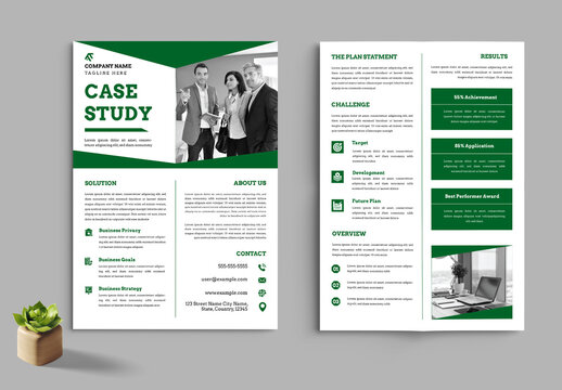 Case Study Layout With Green Accents