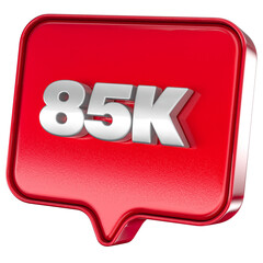 85K Number Followers 3D Like