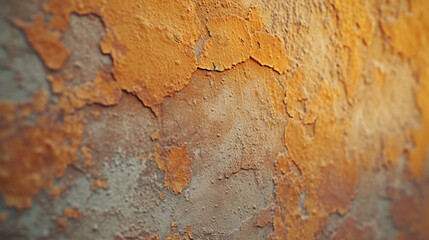 Close-up of a textured stucco wall on a house, showing the intricate patterns and colors at golden hour