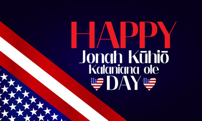 Prince Kuhio Day With Usa Flag Stylish Text illustration Design