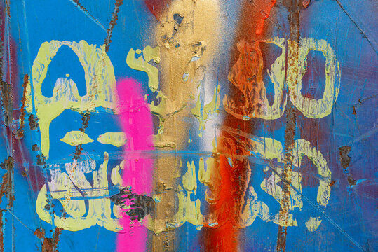 graffiti on the rusty wall