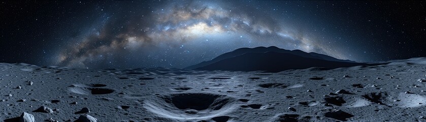 Fototapeta na wymiar This stunning stock photo captures the moon's surface at night.