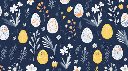 Naklejka premium Seamless Pattern of Easter Eggs