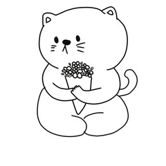 Cat valentines coloring 