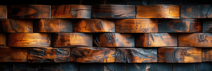 Naklejka premium Old wooden wall. Wood texture background. Hardwood, dark old wood background, brushed wood tinted with dark polish. 