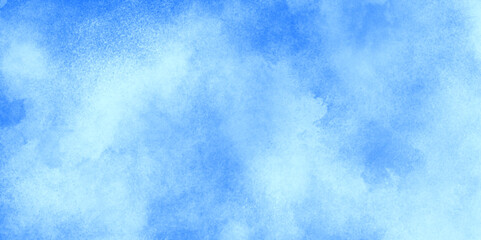 Fototapeta premium Brush painted washed watercolor sky and clouds, Turquoise color handmade cloudy natural blue watercolor background, Watercolor Shades The White Cloud and Blue Sky with small clouds, 