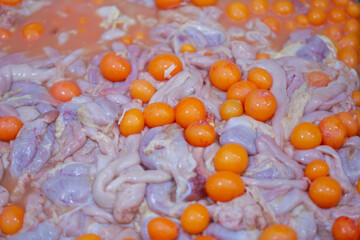 eggs in chicken stomach,Young chicken eggs, eggs that have not yet emerged from the chicken.