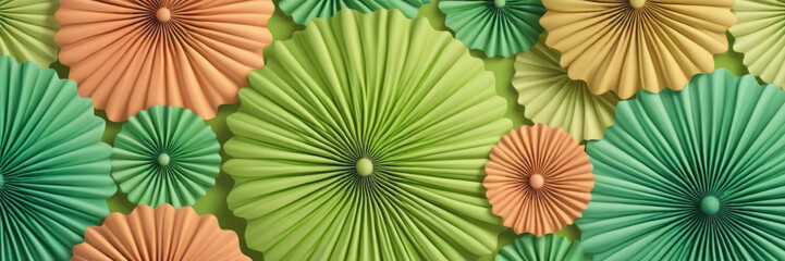 Rosette Shapes in Green and Bisque