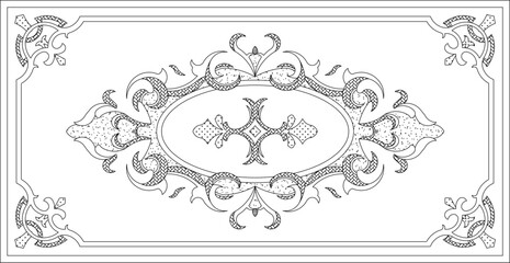 Vector sketch illustration of classic vintage ethnic background ornamental pattern design