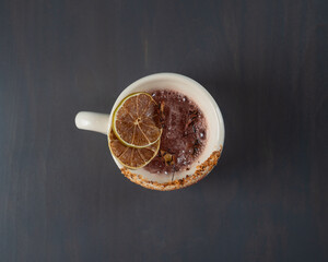 cocktail with a dry orange slice 