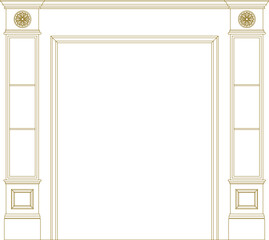 Vector sketch illustration of old vintage greek roman classic entrance gate design