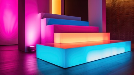 Glowing Podium with Rich Colors Elevate Your Events Stage Design