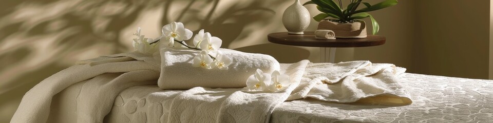 Elevating Your Spa Experience with a Serene and Luxurious Massage Table Setup