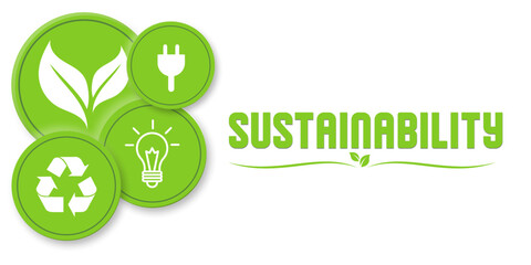Sustainable concept icon with typography art, go green future concept art