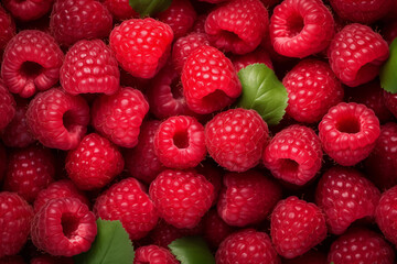 Raspberry background. Fresh ripe organic fruit.