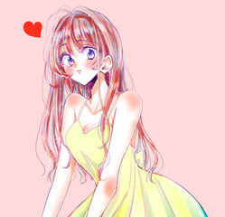 ロングヘアのセクシーな女性　恋