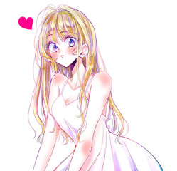 金髪ロングヘアのセクシーな女性　恋