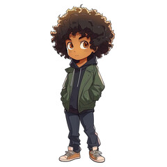 Curly Cool Anime Boy