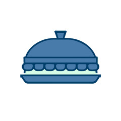 Cooking icon set. contain chef hat, oven, Hand holding food tray, Pot, Frying pan and Kitchen utensils. Cooking recipe book and more, Vector illustration