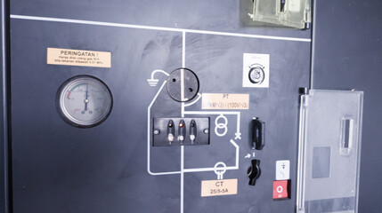Switch Disconnect on the cubicle  panel, Switch gear on the cubicle panel power plant.