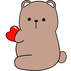 Bear hug red heart