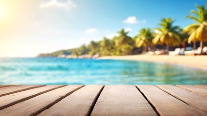 summer vacation banner concept on sea beach background with copy space.