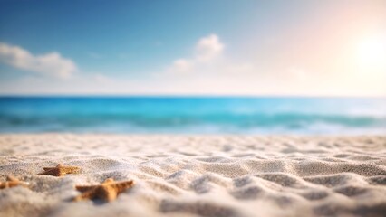 summer vacation banner concept on sea beach background with copy space.
