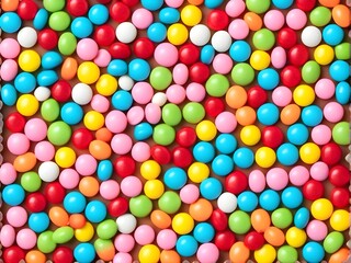 Colorful candies textured background. flat lay candy.