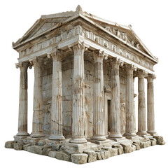 Obraz premium Ancient greek temple on transparent background