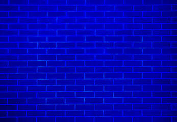 Blue Wall Brick Dark Neon Black Background Texture Block Grunge Color Facade Winter Wallpaper Pattern Cement Stone Floor Architecture Brickwork Material Mockup Template Backdrop Minimal Blank.