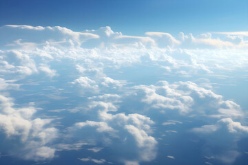 Aerial view of clouds and blue sky - Ai Generated