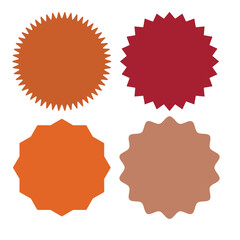 Set of blank  star icons various shape isolated on white background. Vector illustration

