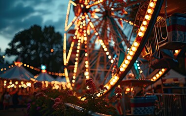 Ferris Wheel Aglow with Vibrant Lights