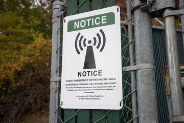 Radio Frequency Environment Area notice.