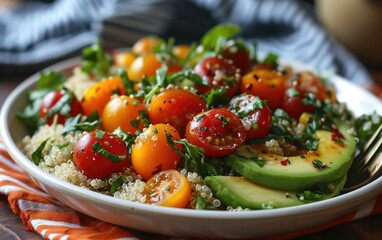 Wholesome Salad with Avocado and Cherry Tomatoes