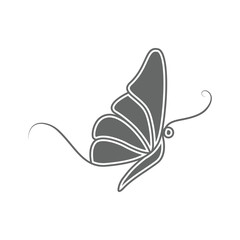 butterfly abstract tropical silhouette object Vector illustration design.