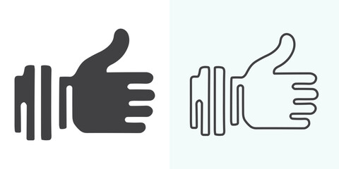 Like icon vector. Thumbs up icon vector. Hand like