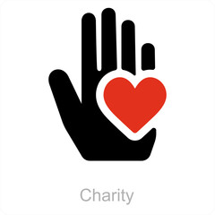 Charity and Heart icon concept