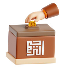 3D Illustration of Generous Charity Giving