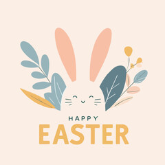 Happy Easter background, card, poster. Vector