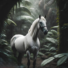 beautiful white horse 