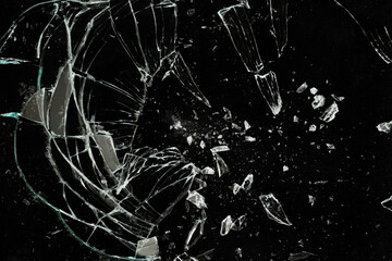 Abstract transparent broken glass texture