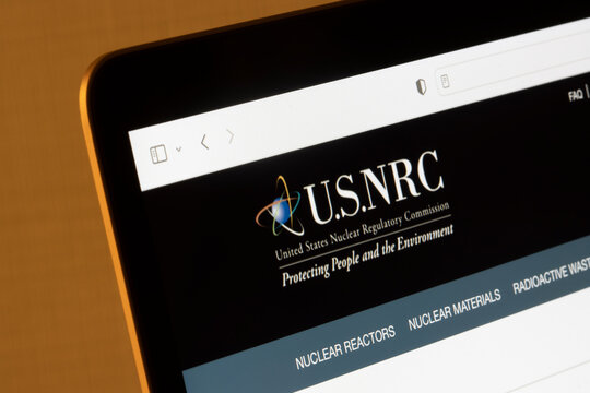 Sunnyvale, CA, USA - May 2, 2022: Website homepage of the United States Nuclear Regulatory Commission, tasked with protecting public health and safety related to nuclear energy, is seen on a computer.